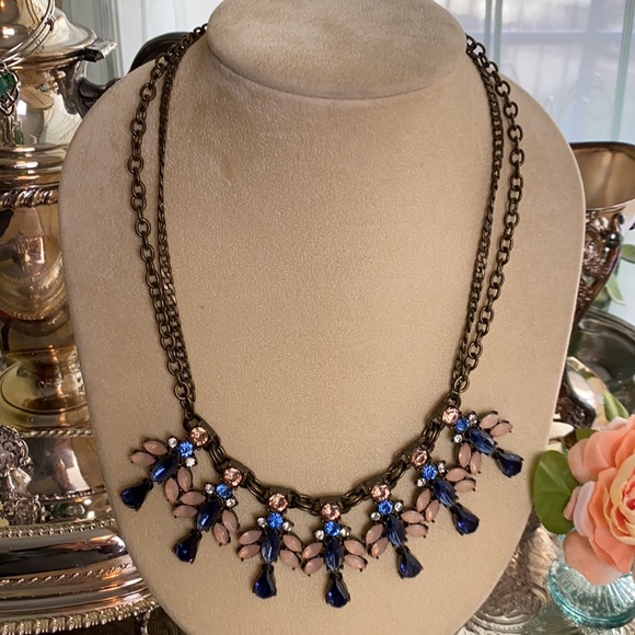 Embellished Statement Necklace with Faux Gems - Picture 5 of 5
